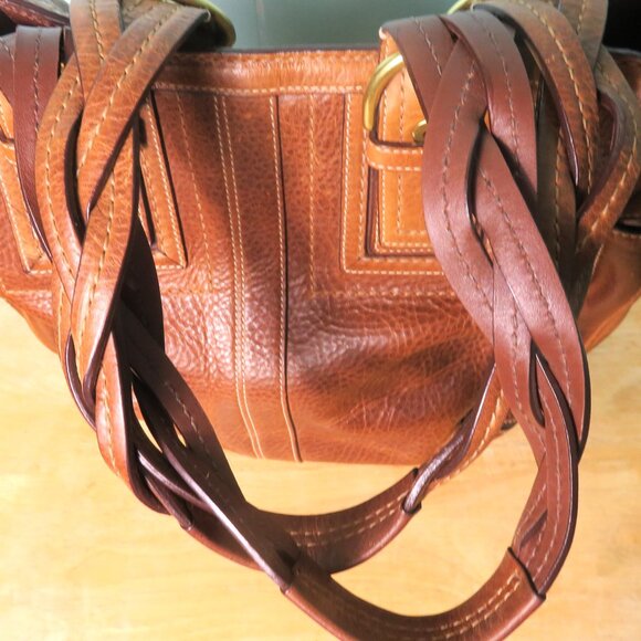 Coach Vintage Leather Handbag Satchel Purse Brown - Picture 7 of 9